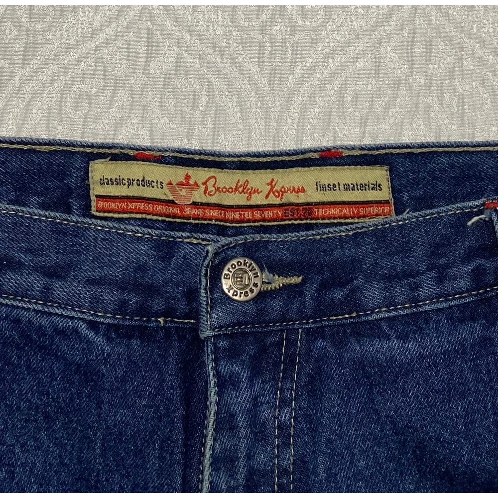Vintage Brooklyn Xpress Jeans Men's 40x34 Blue Wide Leg‎ Carpenter Denim Y2K